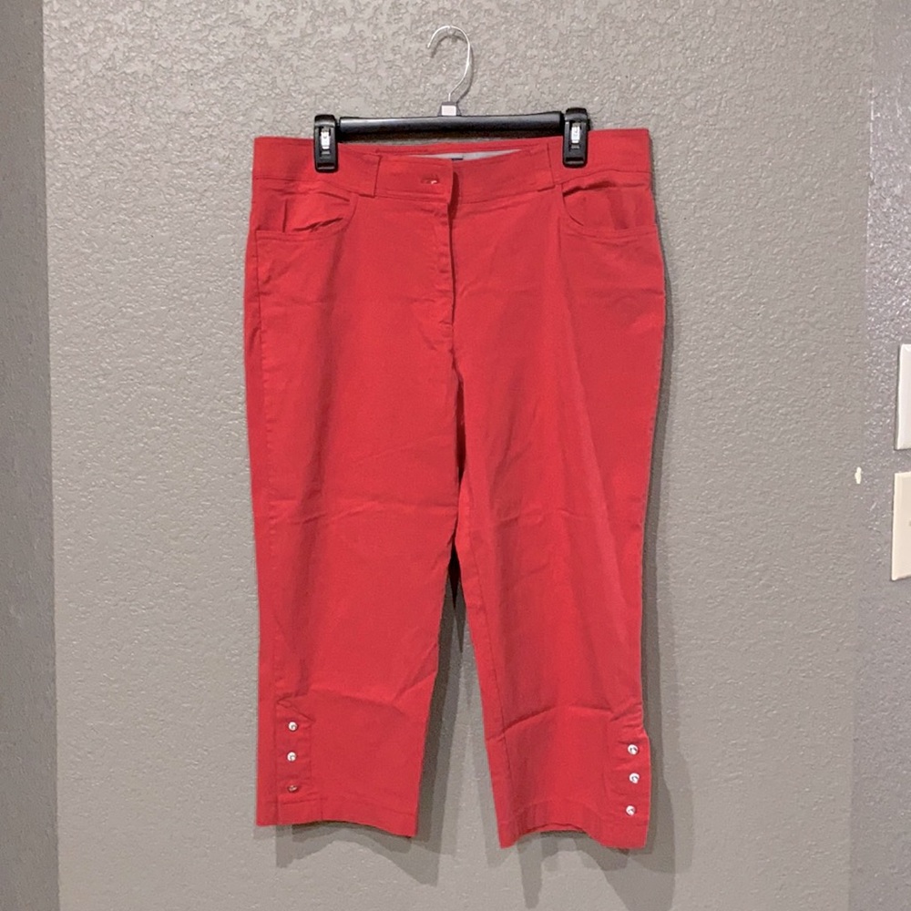 Verve Blues Red Capri stretch pants size 16